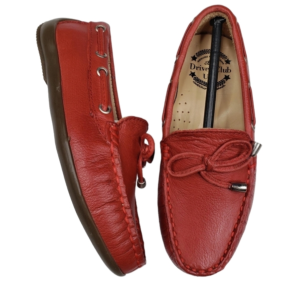 Driver Club USA | NIB Nantucket 2 Red Everest Preppy Leather Loafers Girl's 11 - Picture 1 of 14